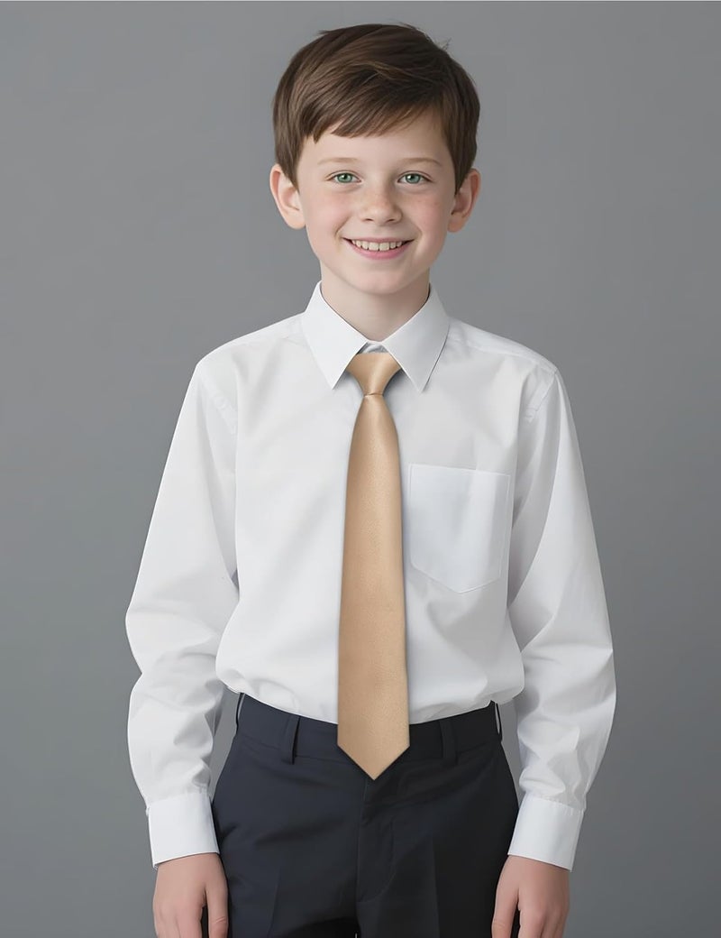 Ailisus Store Boys Tie Solid Color Silk Satin Pre-tied Kids Necktie for Age 8-12 Adjustable Formal Wedding School Graduation - Image 5